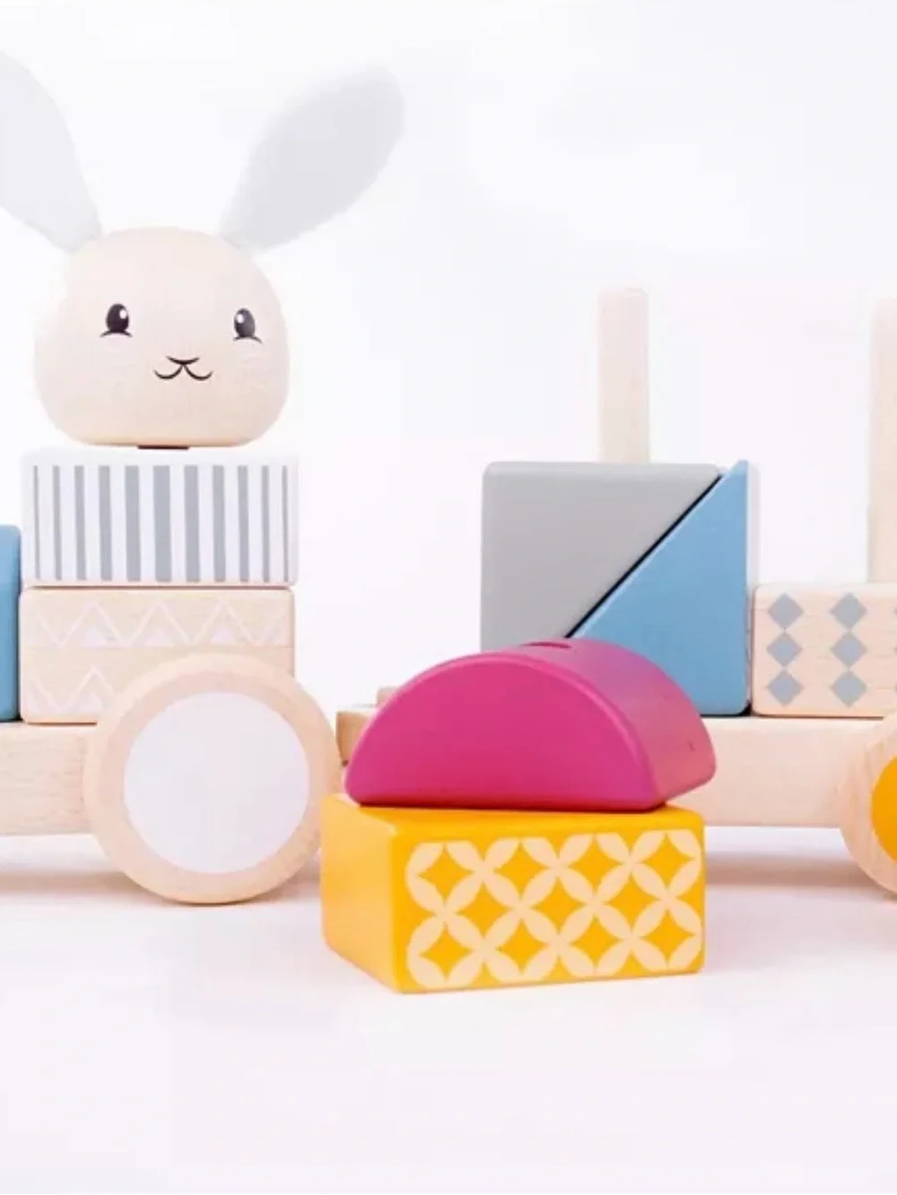 BIGJIG TOYS- Bloomingdale’s Wooden Pull-Along Activity Train - Multicolor